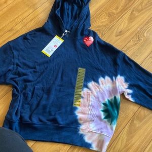 Tie die hoodie women medium wild fox